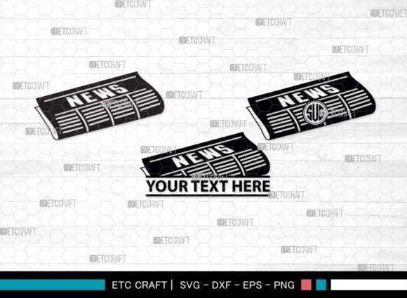 Download Newspaper SVG Monogram, Paper Silhouette - Premium Resources