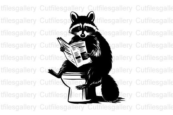 Download Raccoon Sitting in Bathroom SVG - Premium Bundle
