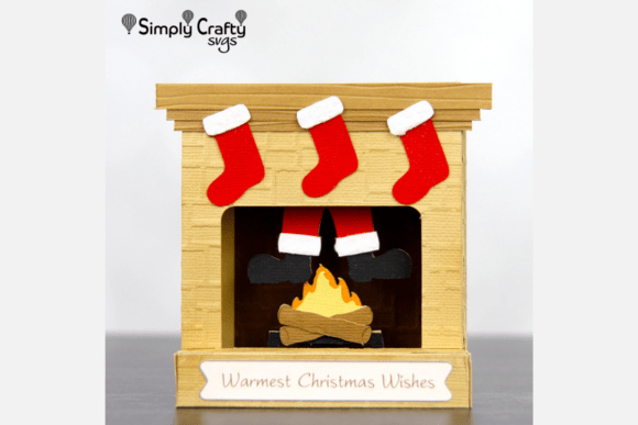 Download Santa in Fireplace Card SVG - Fireplace card svg Collection