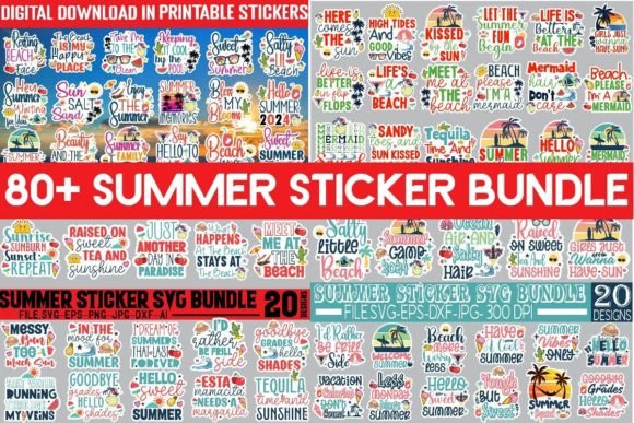 Download Mega Summer Sticker SVG Bundle - Mega summer sticker svg bundle Collection